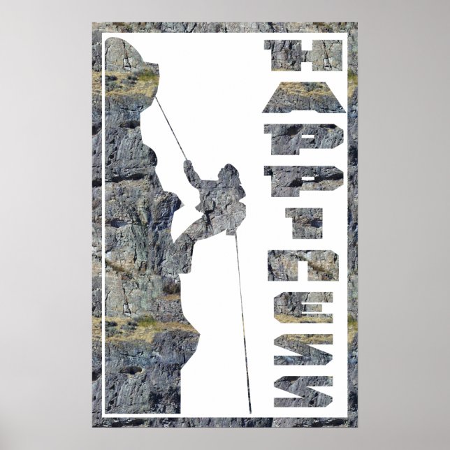 Lycka: klättring i Sten Poster (Framsidan)