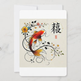 Lycka Koi-kort Julkort