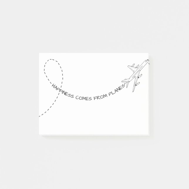 Lycka kommer från Flygplan (2) Post-it Block (Framsida)