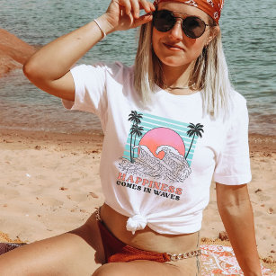 Lycka kommer i Vågar, Retro Beach Vibes T Shirt
