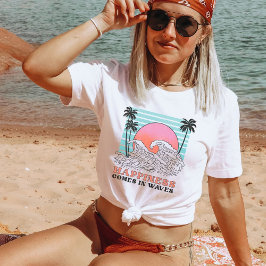 Lycka kommer i Vågar, Retro Beach Vibes T Shirt