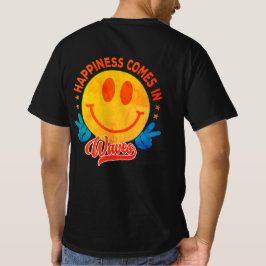 "Lycka kommer i Vågar", sommarpersikodesign. T Shirt