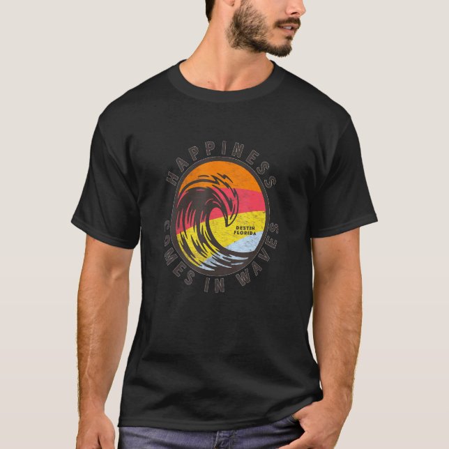 Lycka kommer i Vinkara Destin Florida Beach Vaca T Shirt (Framsida)