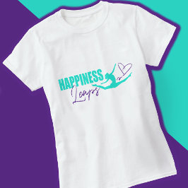 Lycka leder till hjärtklappande, akvatisk lila t shirt