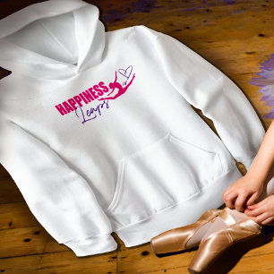 Lycka leder till hjärtklappning, rosa lila t shirt