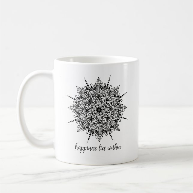 Lycka Ljuger inom Mandala-kaffe eller Tea Mugg (Vänster)