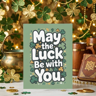 Lycka Må Vara Med Dig Shamrock För Vän Julkort