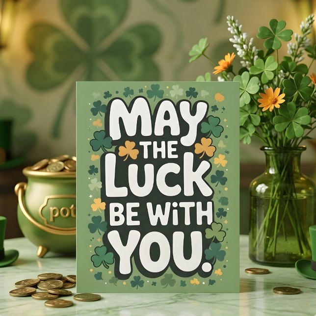 Lycka Må Vara Med Dig Shamrock-konst Julkort (Skapare uppladdad)
