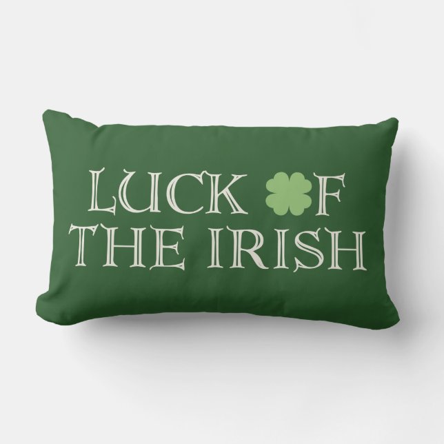 Lycka med irländsk St. Patricks Day-kudde Lumbarkudde (Framsida)