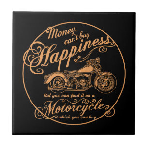 Lycka - motorcykel kakelplatta
