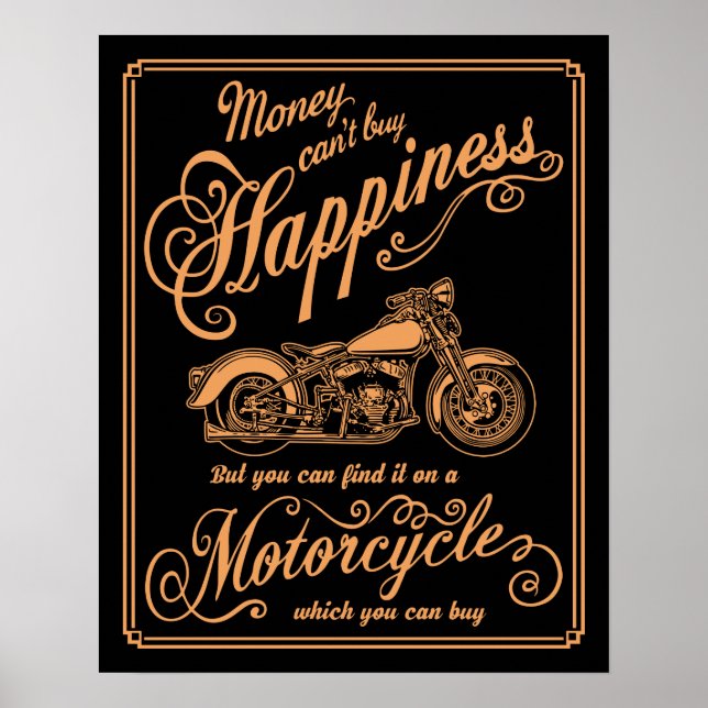 Lycka - motorcykel poster (Framsidan)