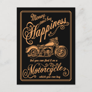 Lycka - motorcykel vykort