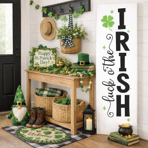 Lycka o' the Irish Vertikal Shamrock-skylt Poster