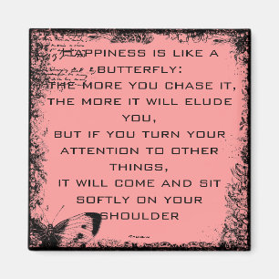 Lycka och Butterflies Quote Magnet