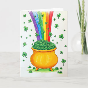 Lycka Och Guld Shamrock-kort Kort