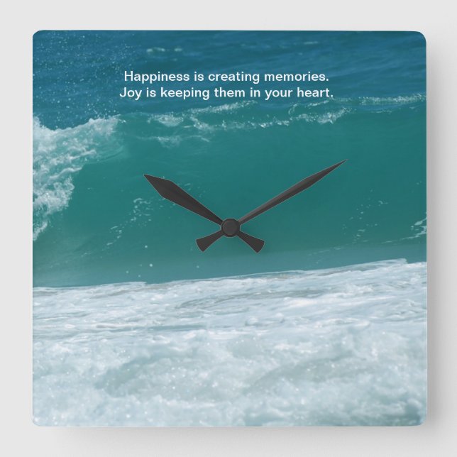 Lycka och Joy Fyrkantig Klocka (Framsida)