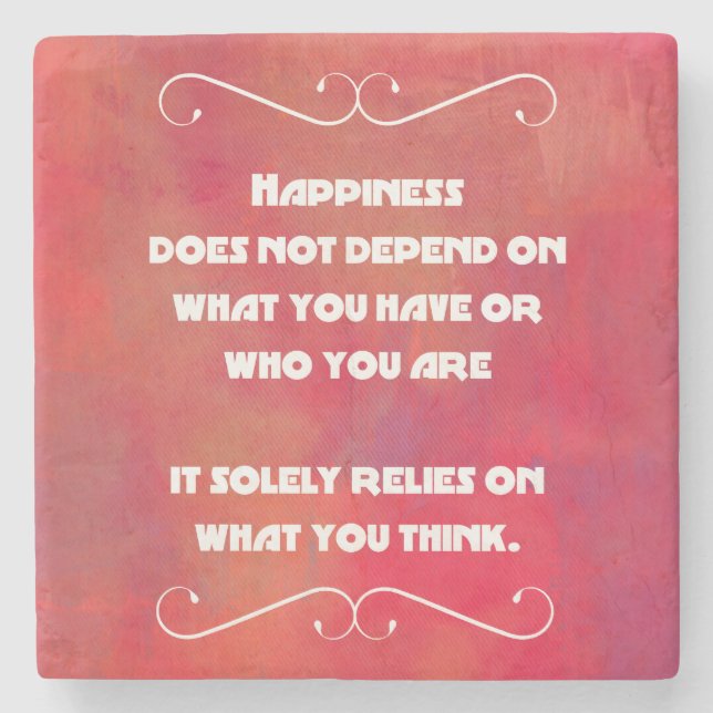 Lycka - Offert på en Orange Röd Abstrakt Stenunderlägg (Framsidan)