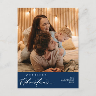 Lycka önskar Glad jul Familjefoto Vykort