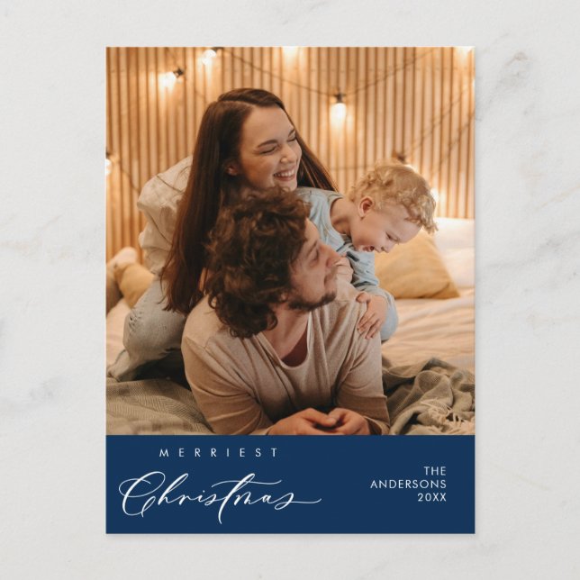 Lycka önskar Glad jul Familjefoto Vykort (Framsida)