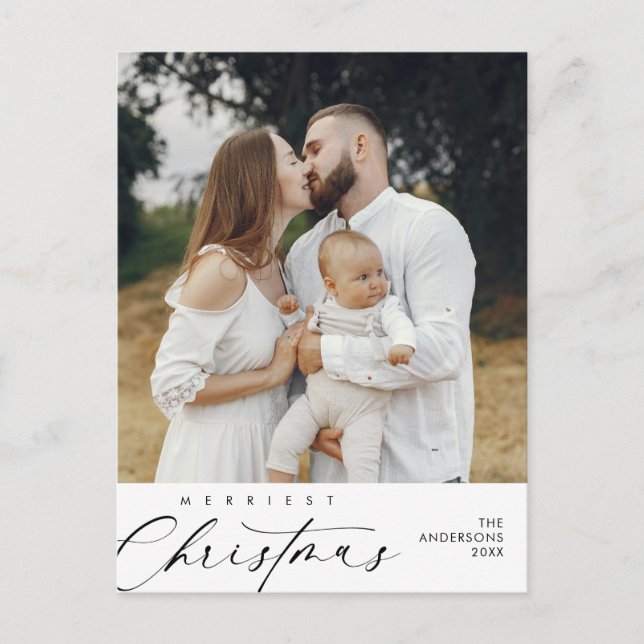 Lycka önskar Glad jul Familjefoto Vykort (Framsida)