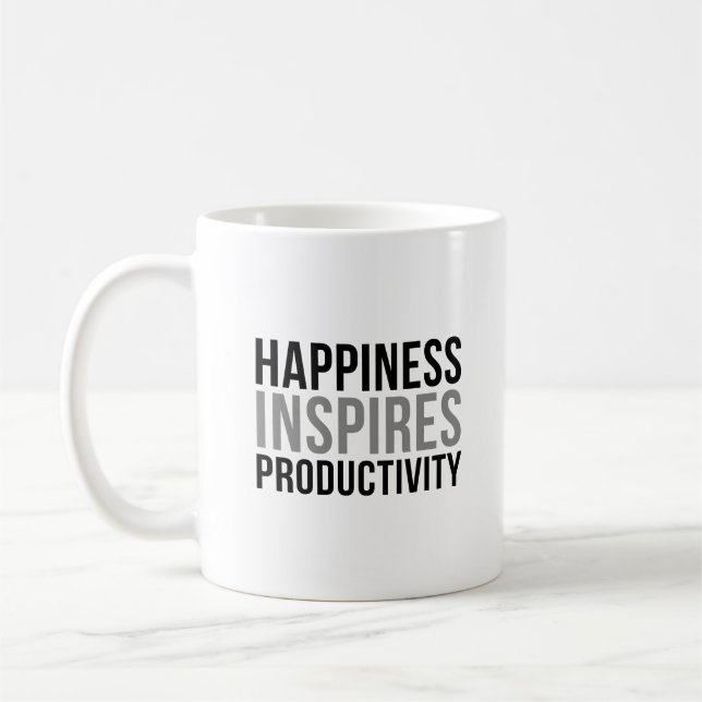 Lycka som ökar produktiviteten kaffemugg (Vänster)