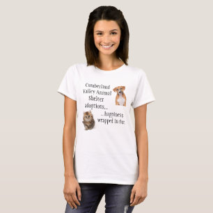 Lycka som slås in i päls t-shirt