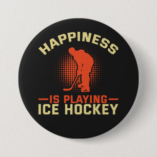 Lycka spelar Ice Hockey Knapp