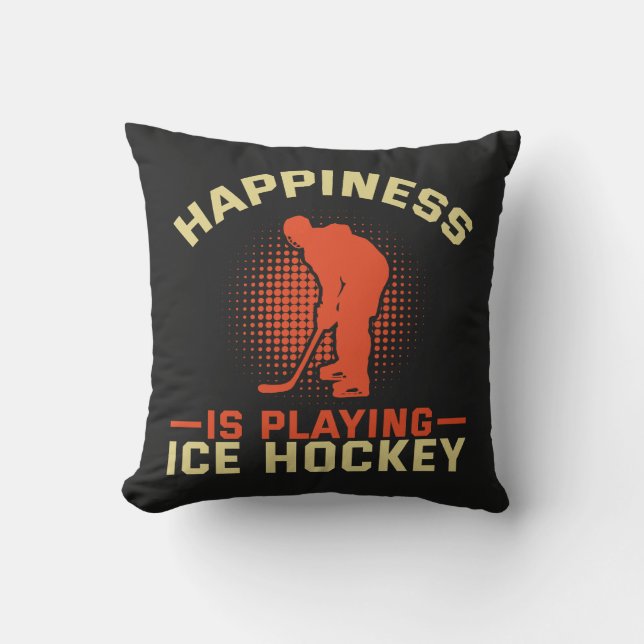 Lycka spelar Ice Hockey Kudde (Framsida)
