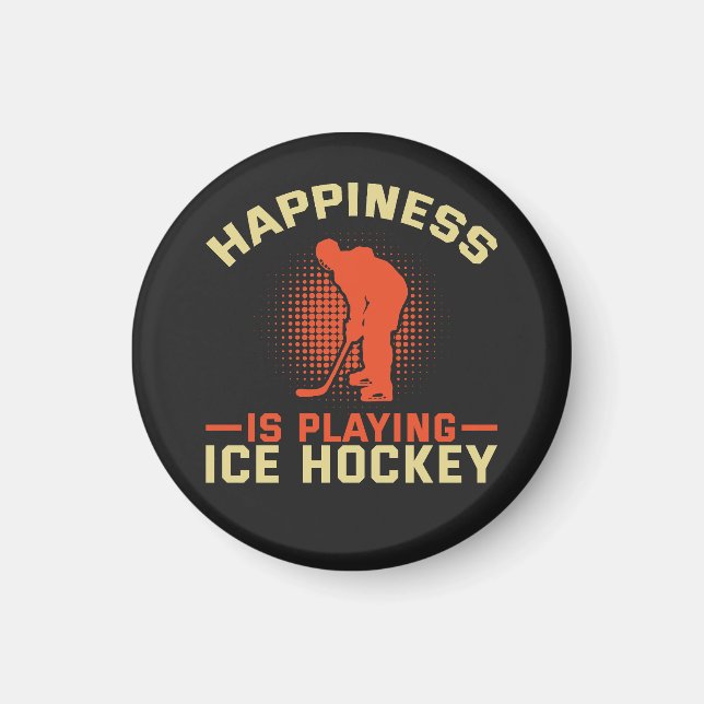 Lycka spelar Ice Hockey Magnet (Framsidan)