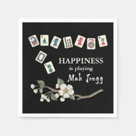Lycka spelar Mah Jongg Black Pappersservett