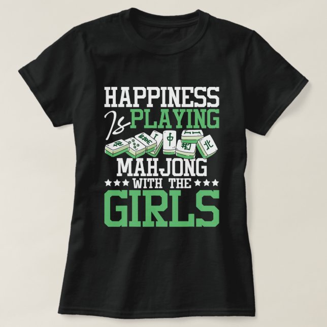 Lycka spelar Mahjong Casino Player Tiles G T Shirt (Design framsida)