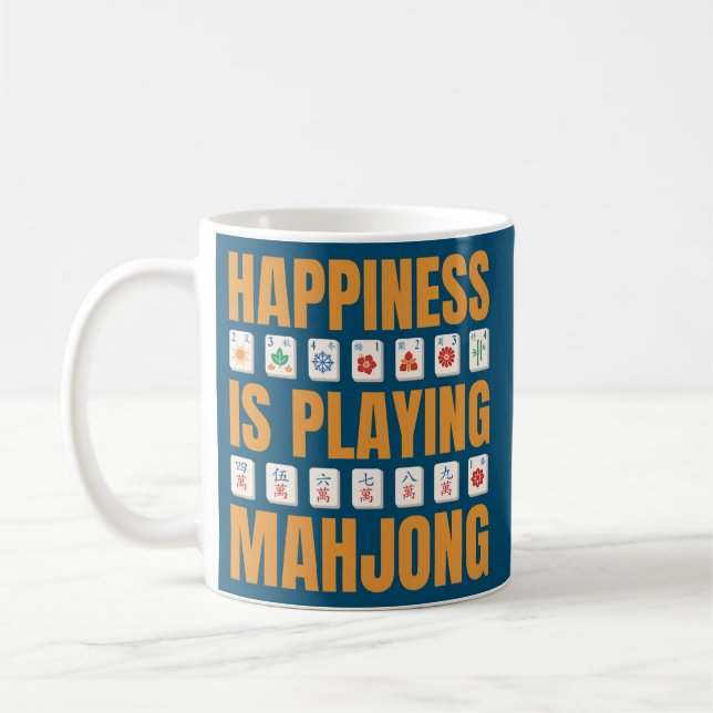 Lycka spelar Mahjong Mahjong Party Kaffemugg (Vänster)