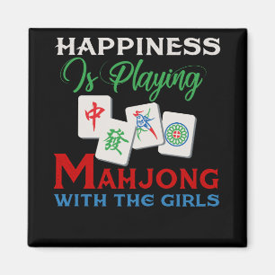 Lycka spelar Mahjong med flickorna Magnet