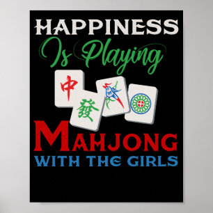 Lycka spelar Mahjong med flickorna Poster