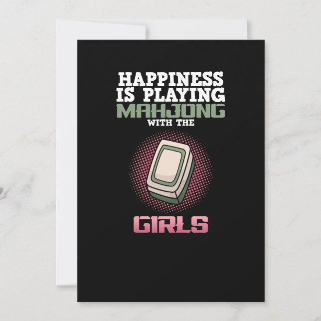 Lycka spelar Mahjong-spel Inbjudningar (Framsida)