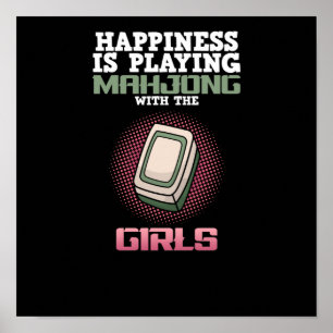 Lycka spelar Mahjong-spel Poster