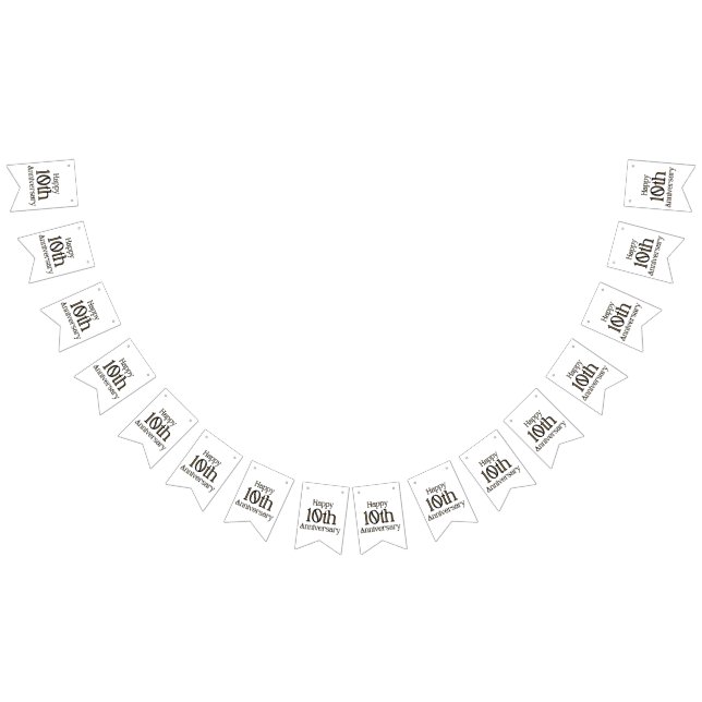 Lycka till 10-årsjubileum Girlang Banner Vimplar (Alla)