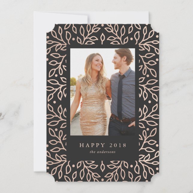 Lycka till 2018 Nyårs fotokort Julkort (Framsida)