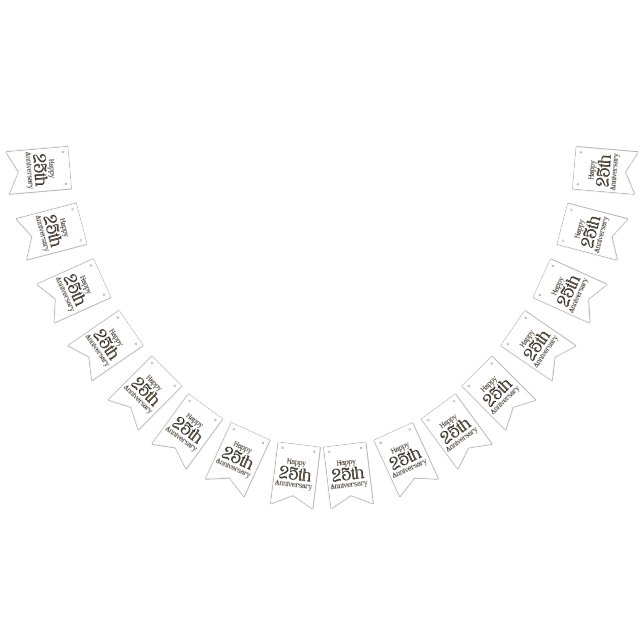 Lycka till 25-årsjubileum Girlang Banner Vimplar (Alla)