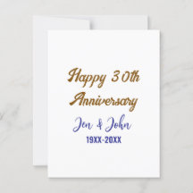 Lycka till 30-års bröllopsdag kunglig blå guld-