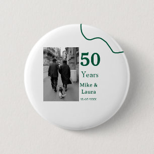 Lycka till 50-årsjubileum lägg par namn datum bröl knapp