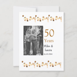 Lycka till 50-årsjubileum lägg par namn datum bröl vykort