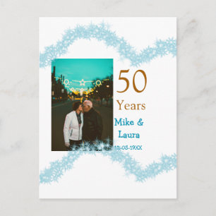 Lycka till 50-årsjubileum lägg par namn datum bröl vykort
