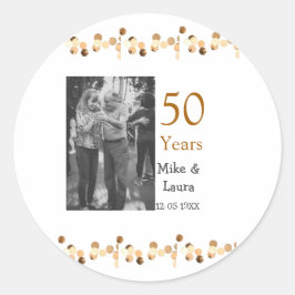 Lycka till 50-årsjubileum lägg till namn datum brö runt klistermärke