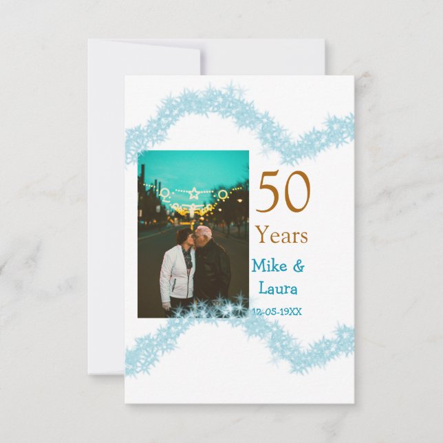 Lycka till 50-årsjubileum lägg till parnamn datum  (Framsida)