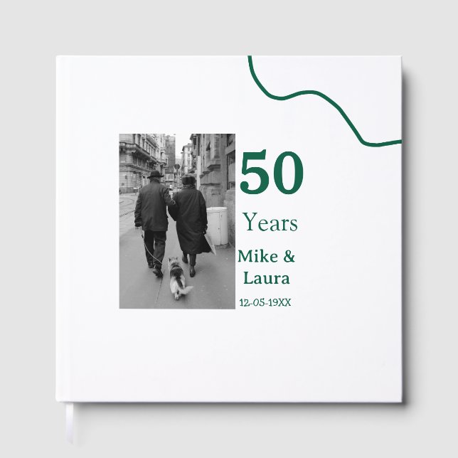 Lycka till 50-årsjubileum lägg till parnamn datum  gästböcker (Framsida)