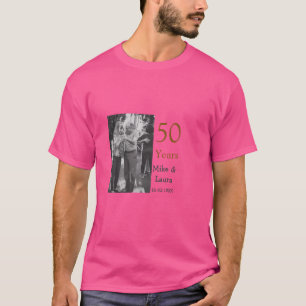 Lycka till 50-årsjubileum lägg till parnamn datum t shirt
