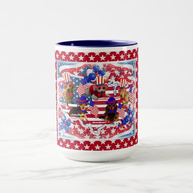 Lycka till Amerikas 250-årsdag kaffemug Mugg (Center)