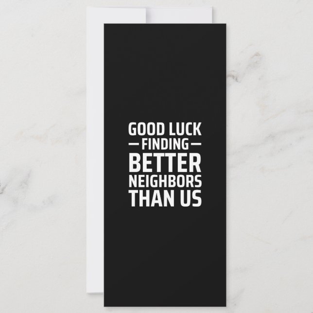 lycka till att hitta bättre grannar än oss julkort (Framsida)