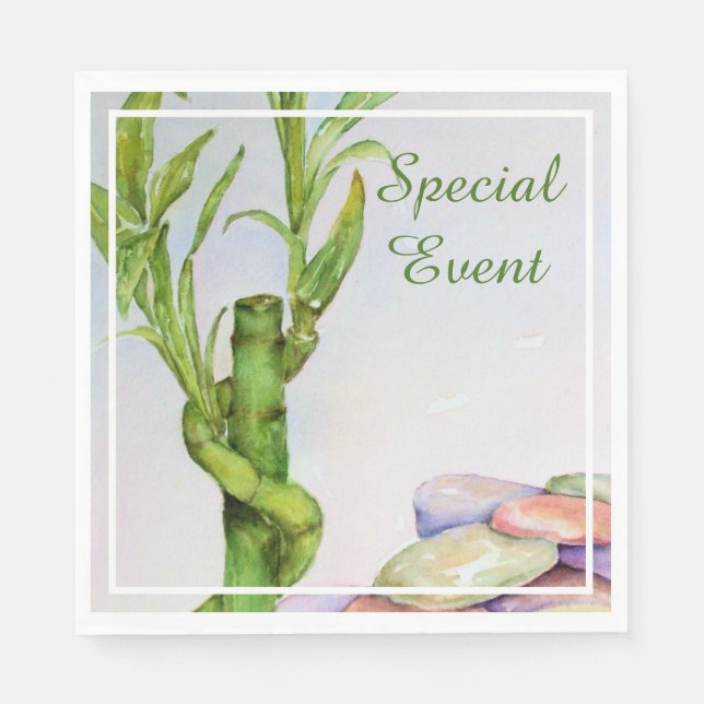 Lycka till Bamboo Party Pappersservett (Framsidan)